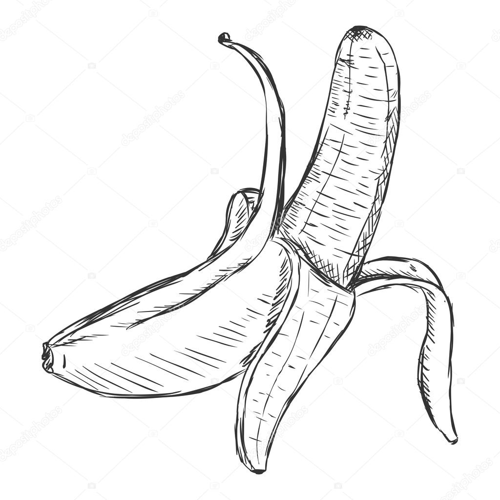 banana color pencil drawing