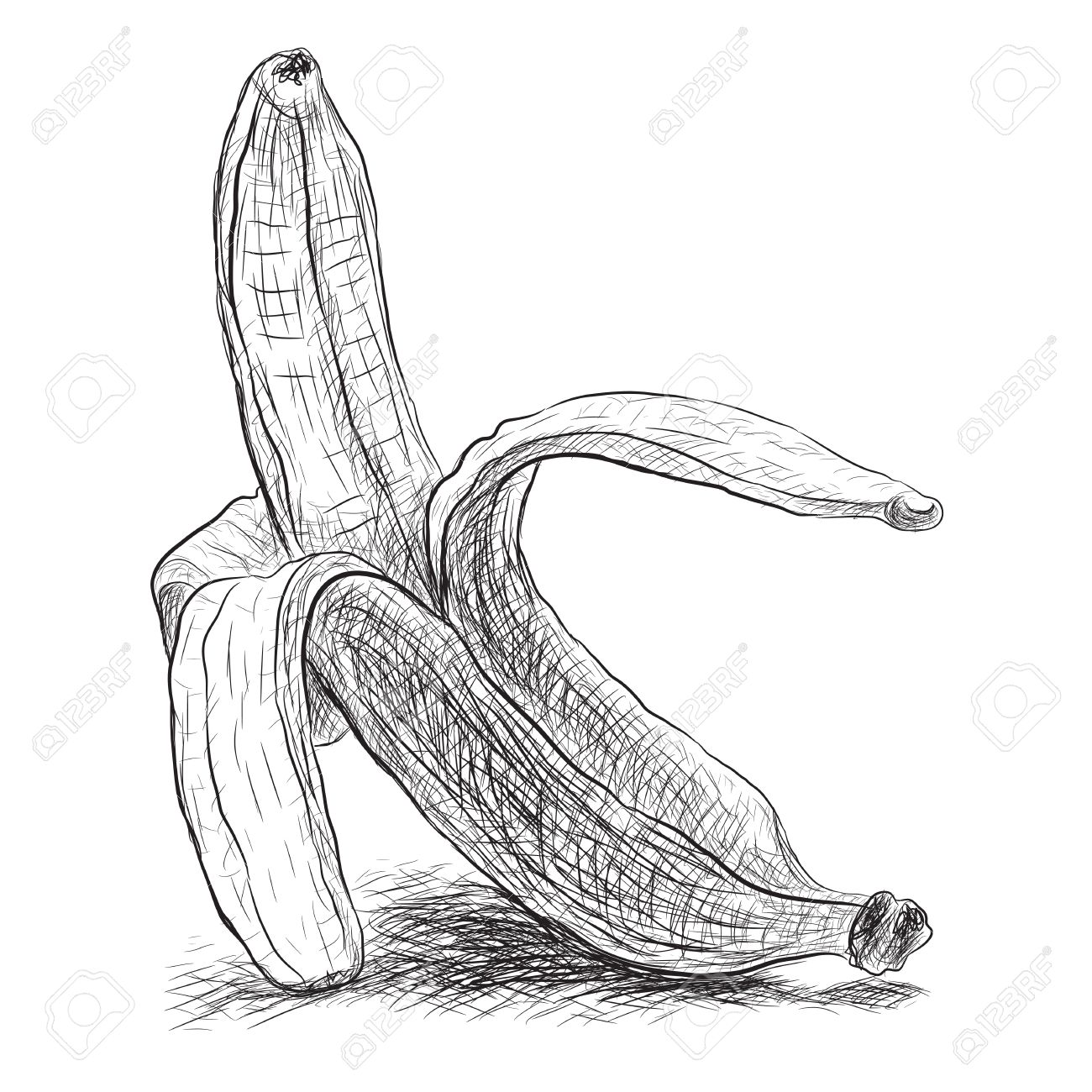 banana color pencil drawing