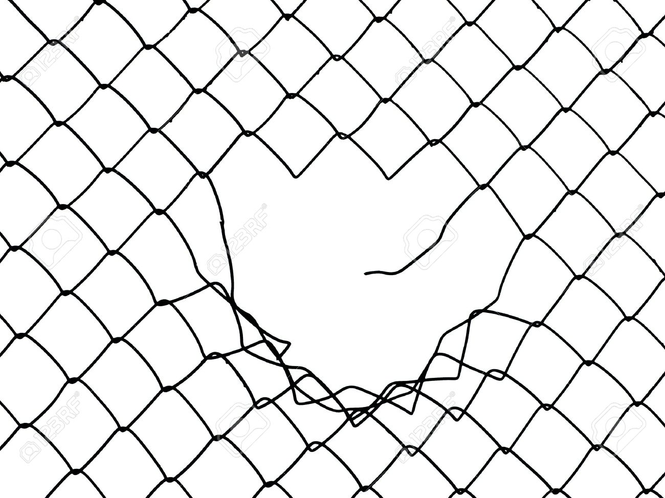 Fence Wire Chain Link Metal Background Chainlink Barbed Drawing Wired Hole ...