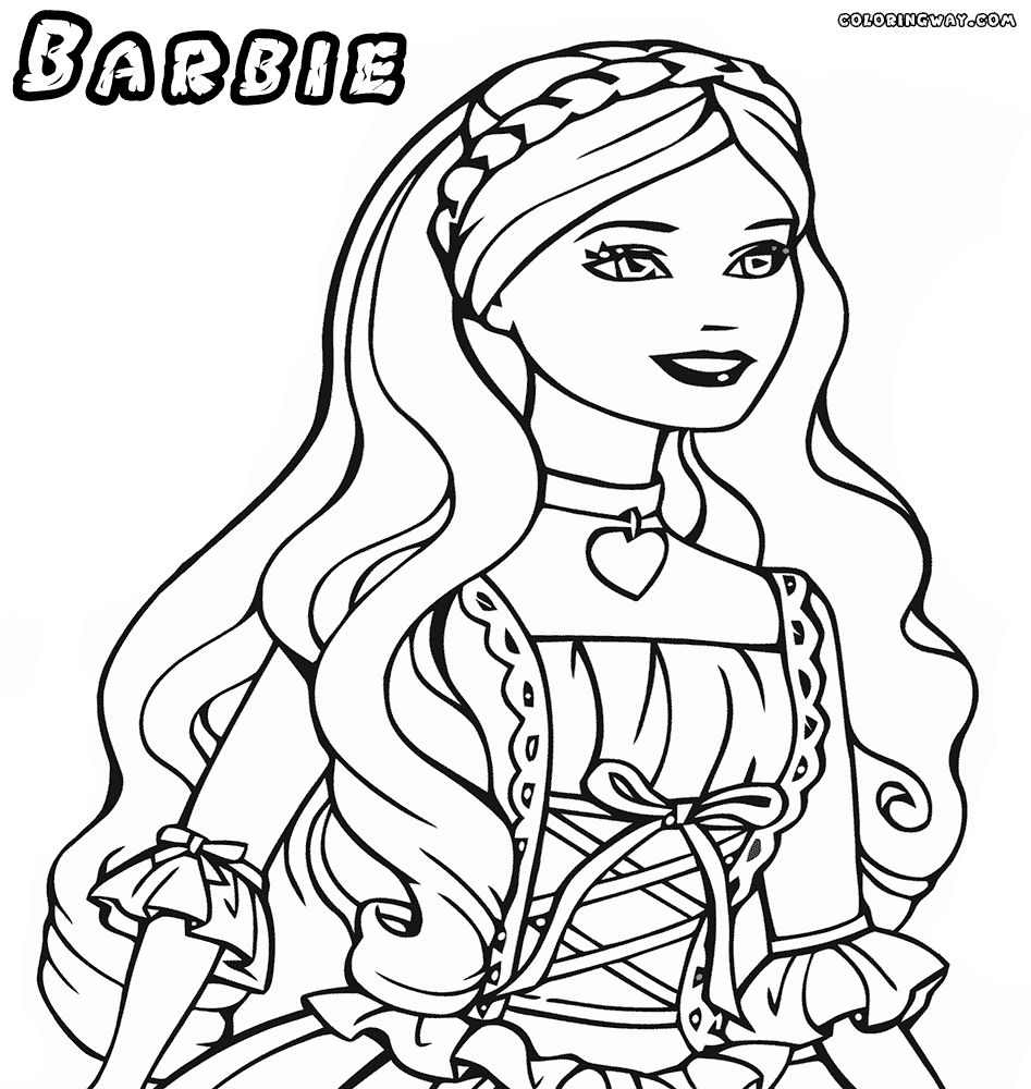 Princess Easy Barbie Colouring Pages - Draw-shenanigan