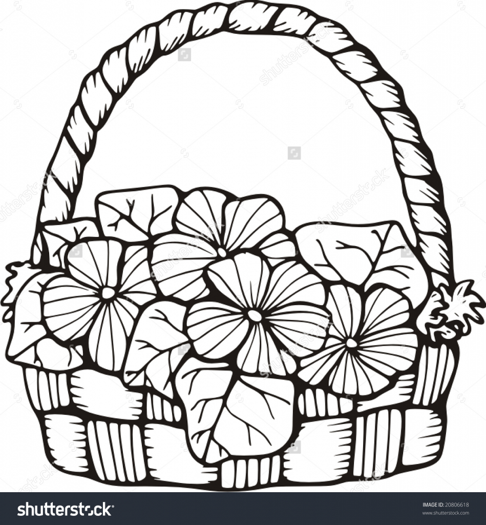 Basket Of Flowers Drawing at GetDrawings Free download