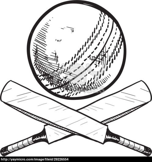 hockey bat and ball drawing