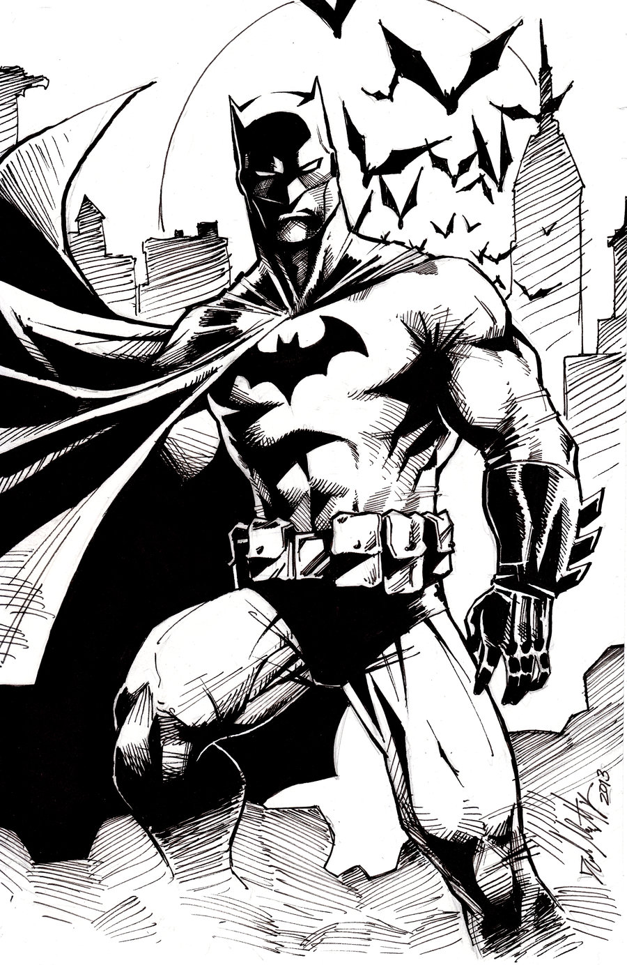 Batman Black And White Drawing at GetDrawings Free download