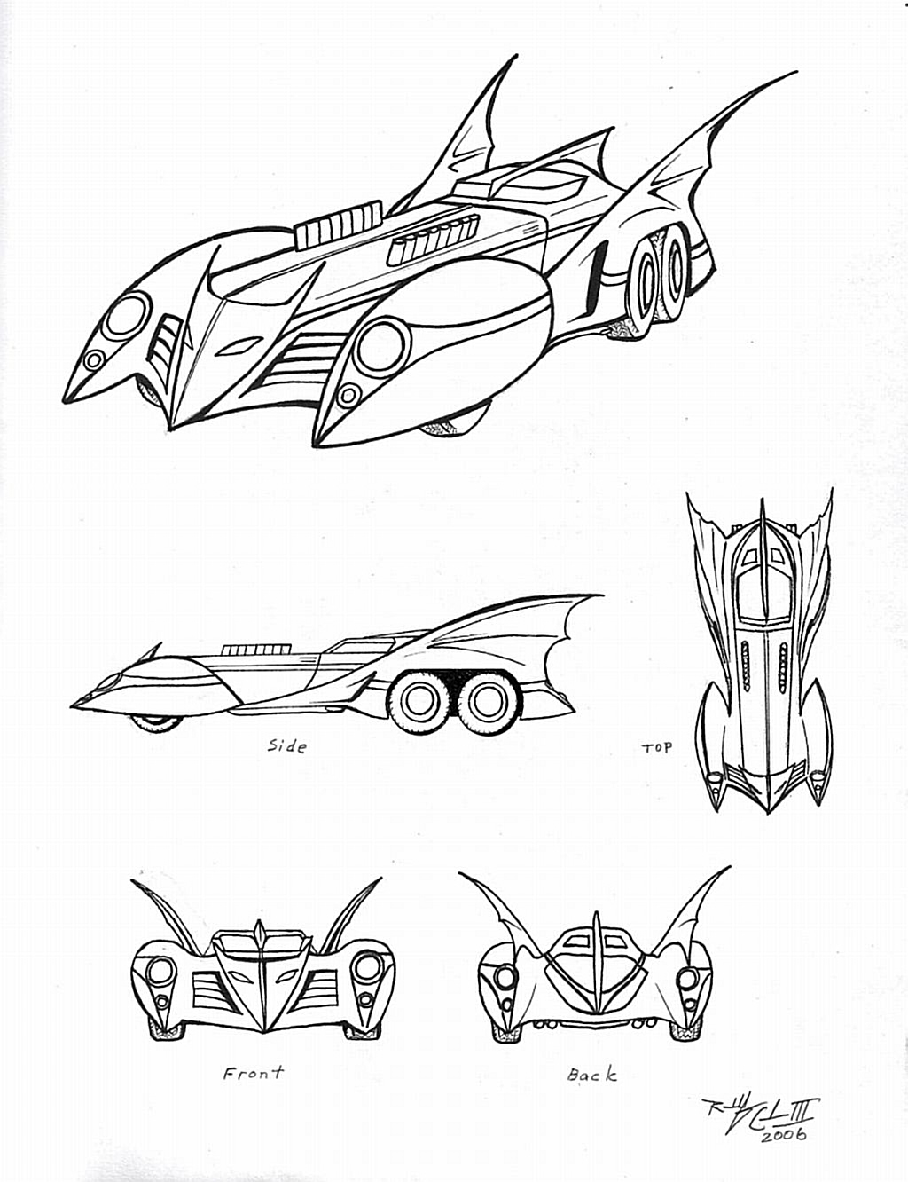 Batman Car Drawing at GetDrawings | Free download