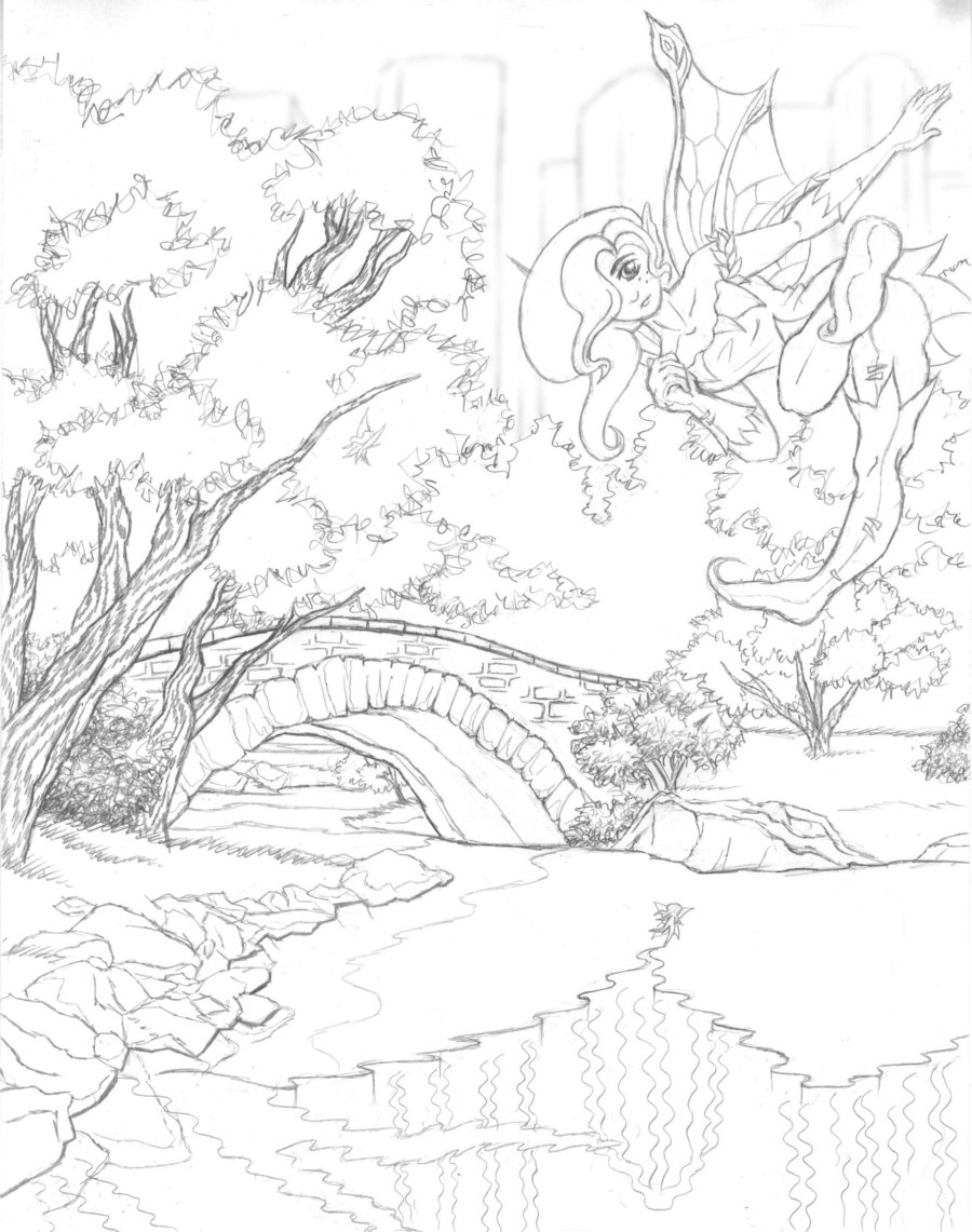beautiful scenery coloring pages