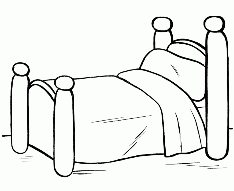 820x670 Bed Coloring Page Bed Coloring Pages Free Printable.