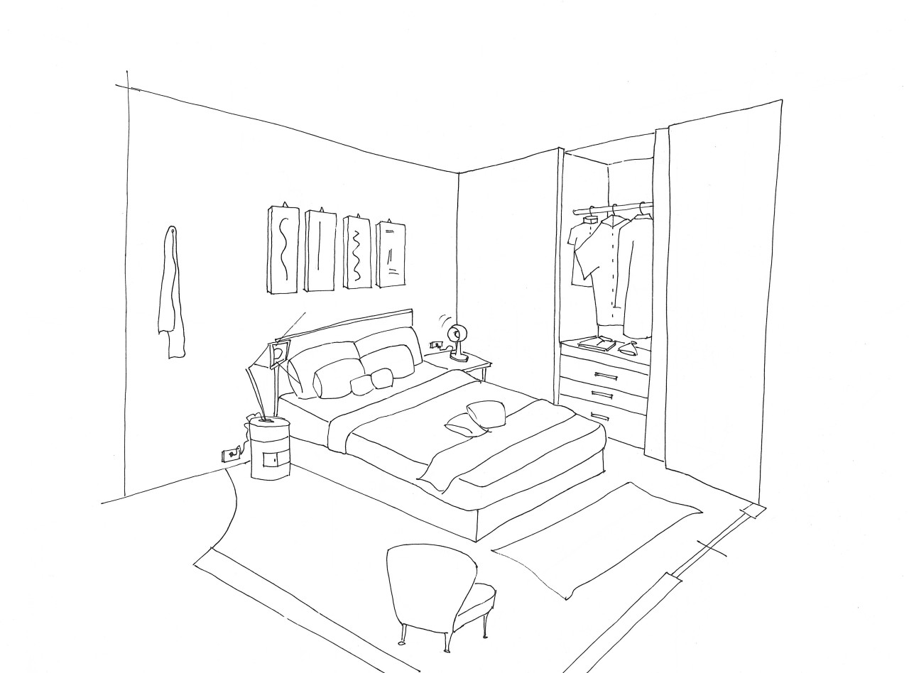 Bedroom Drawing Pencil at GetDrawings | Free download