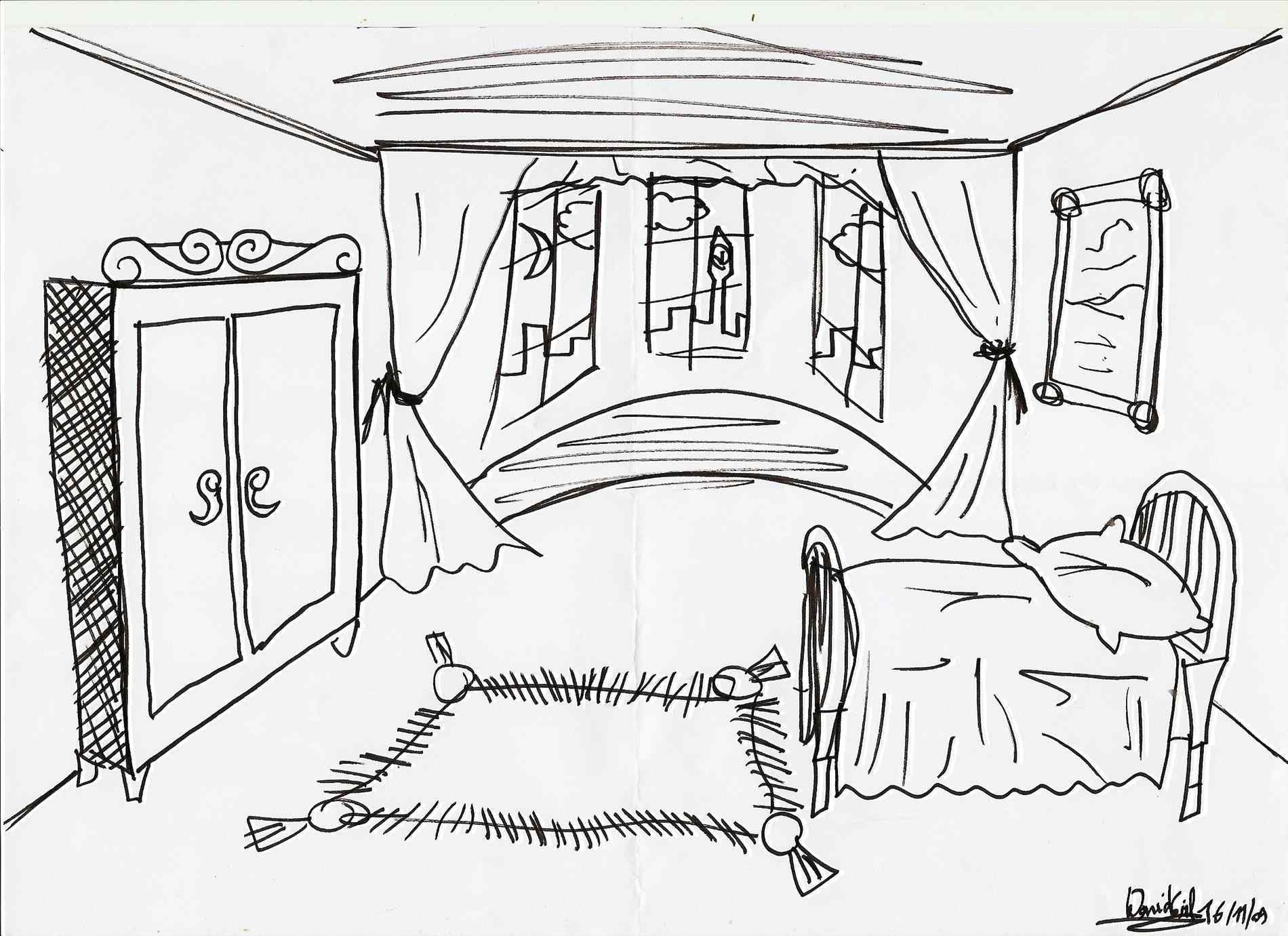 Bedroom Drawing Pencil at GetDrawings | Free download