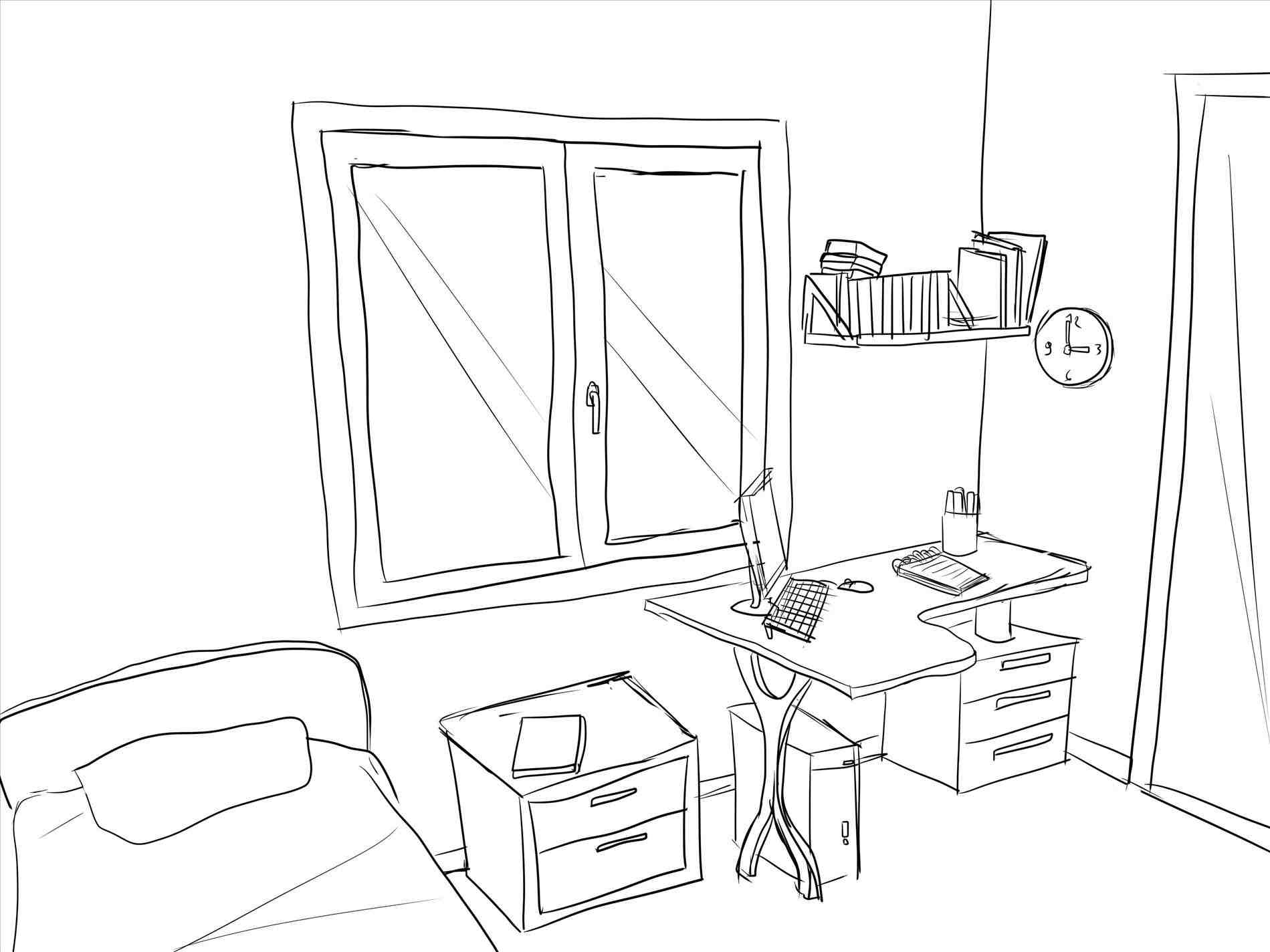 Bedroom Drawing Pencil at GetDrawings | Free download