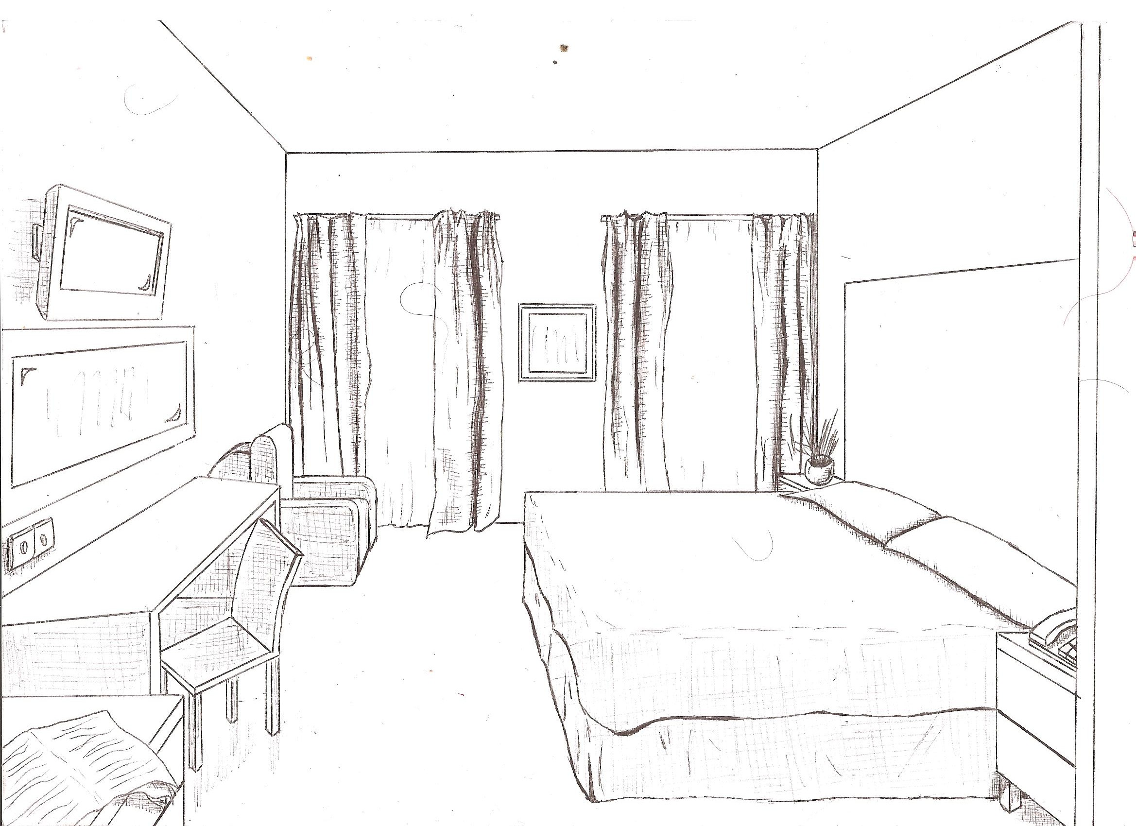 Bedroom Line Drawing At Getdrawings Com Free For Personal