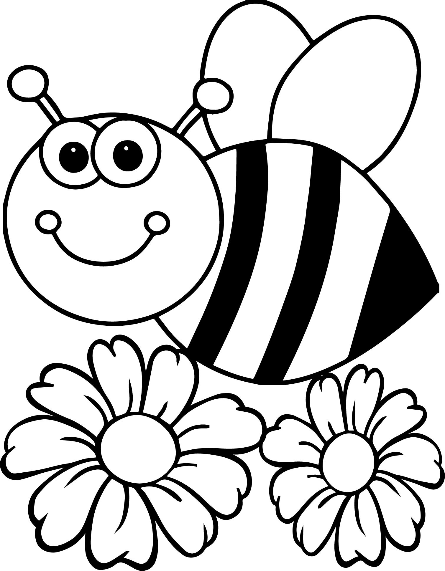 Bee And Flower Drawing at GetDrawings Free download
