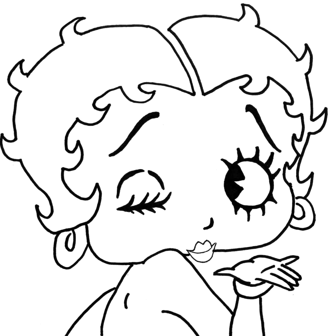 step by step drawing betty boop