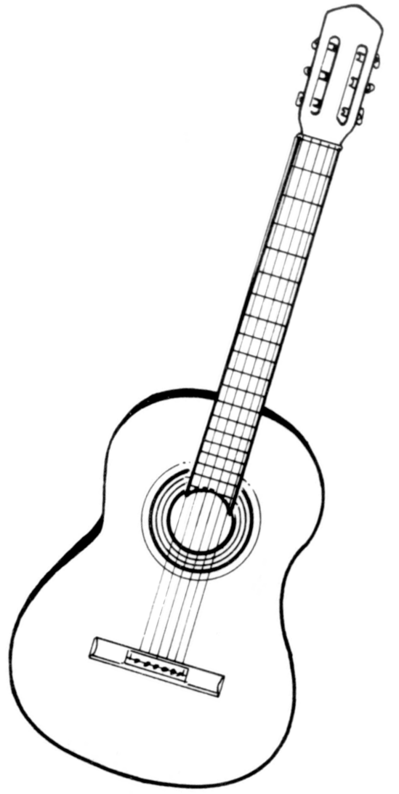 Acoustic Guitar Drawing Outline