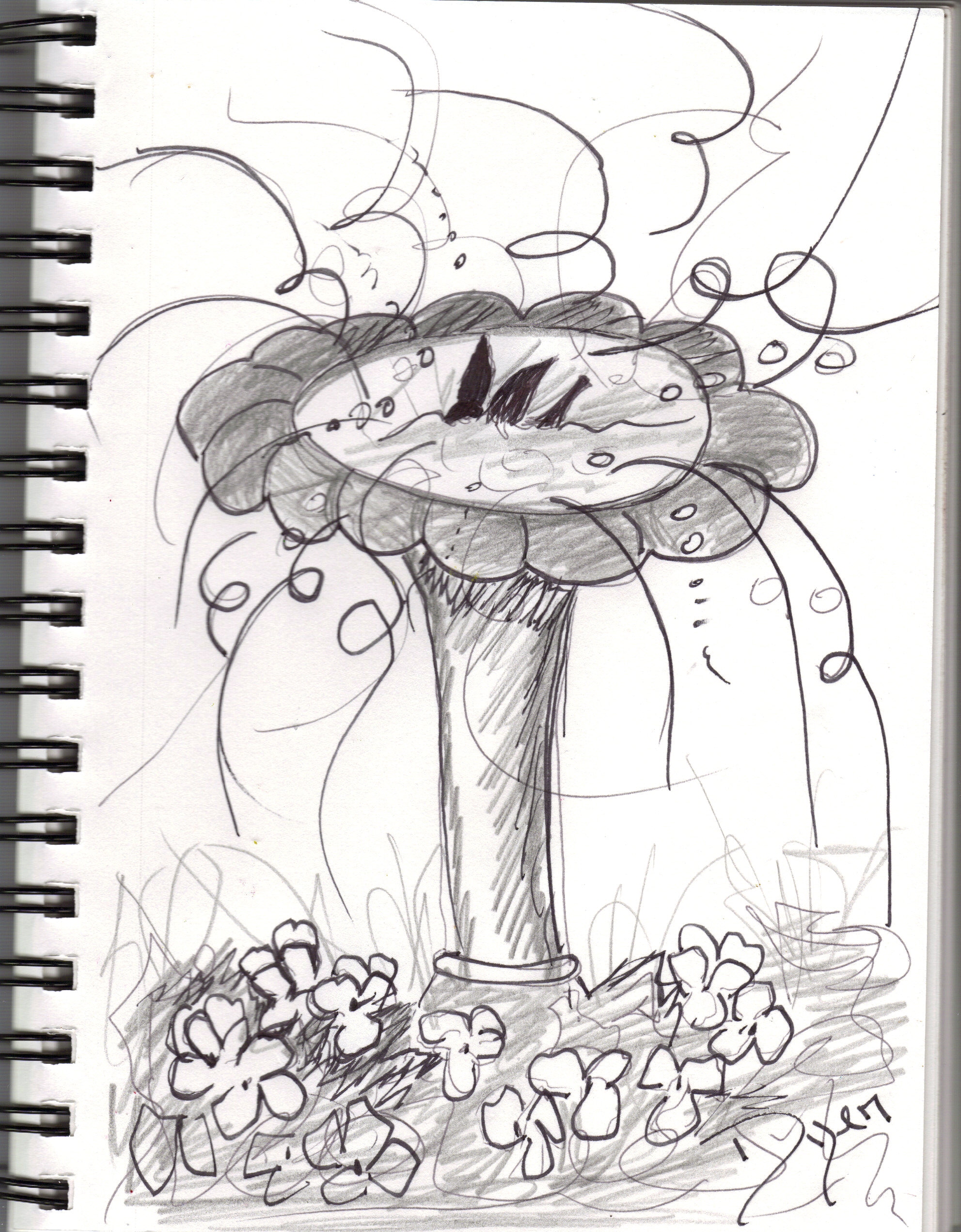 Bird Bath Pages Coloring Pages