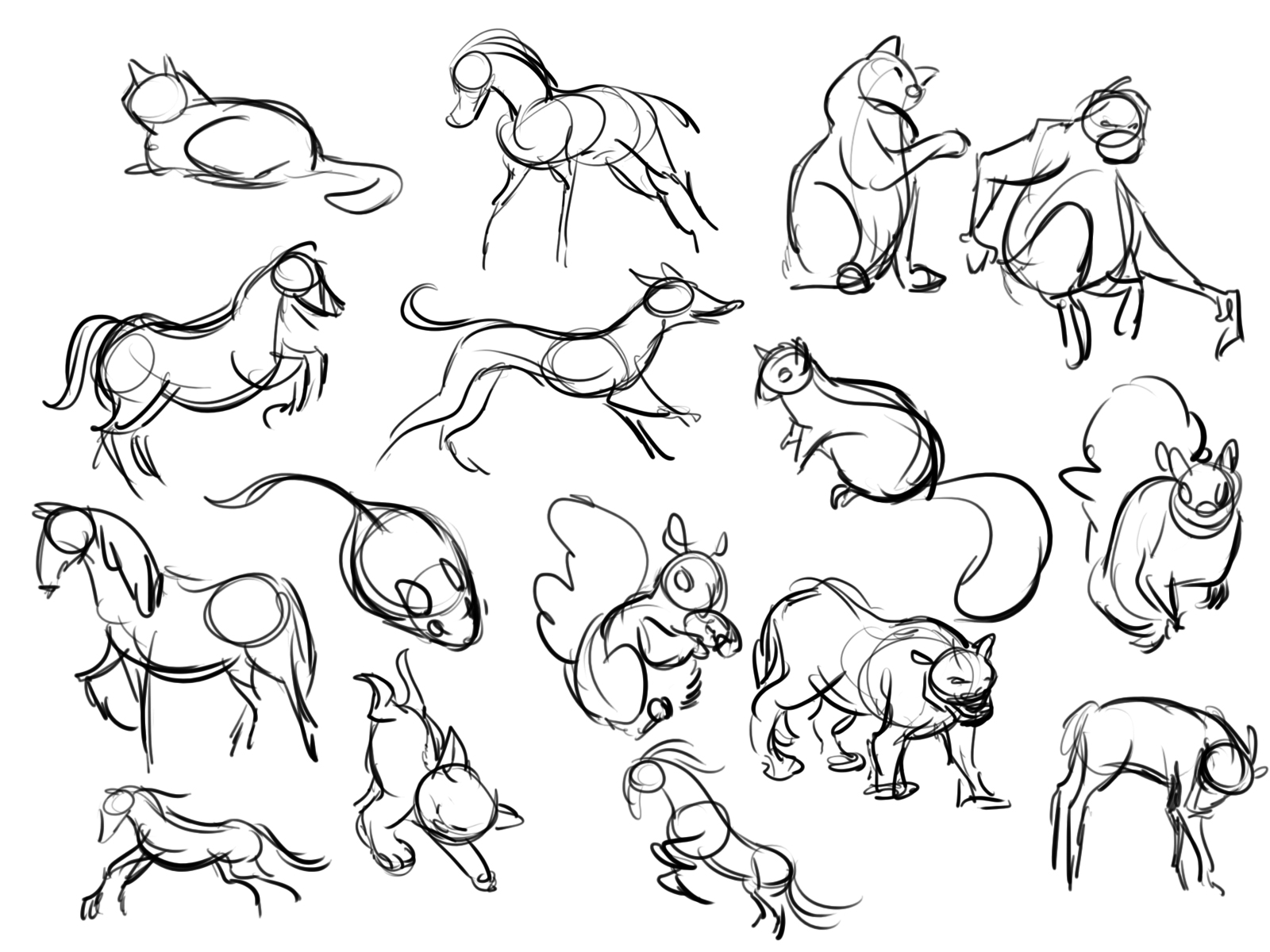 Black And White Animals Drawing at GetDrawings | Free download