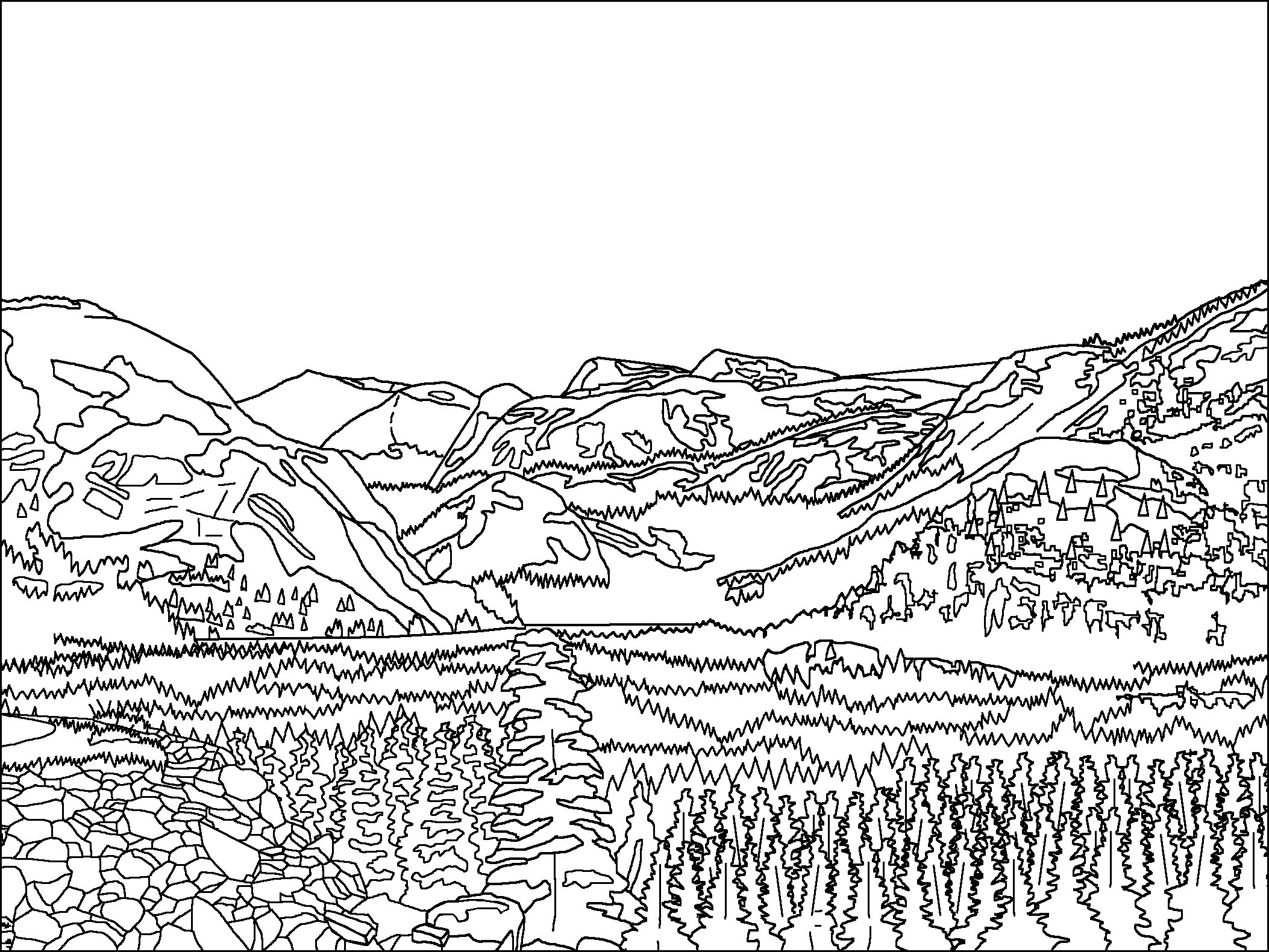 Black And White Mountains Drawing at GetDrawings | Free download