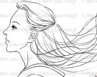 Blowing Hair Drawing At GetDrawings | Free Download