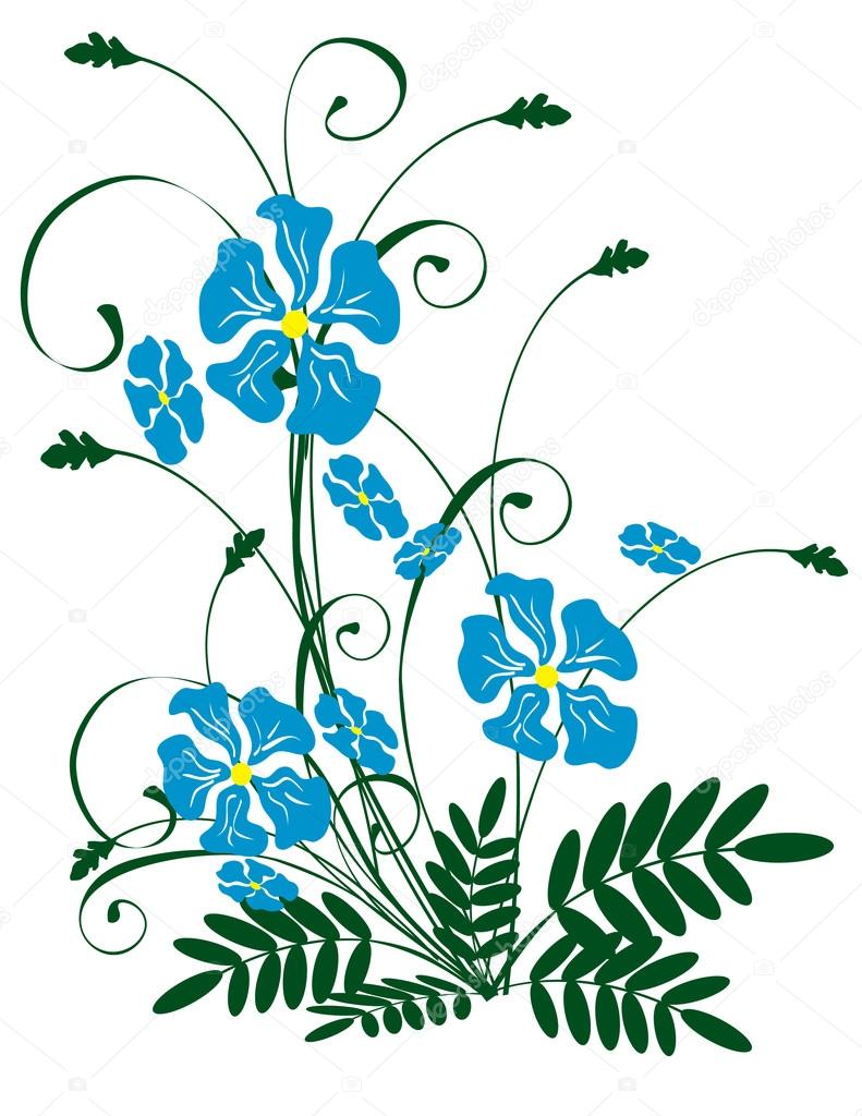 Blue Flowers Drawing at GetDrawings | Free download