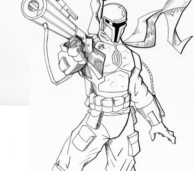 Boba Fett Helmet Drawing at GetDrawings | Free download