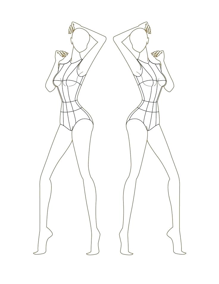 Female Body Outline Drawing Templates Human Estrelaspessoais