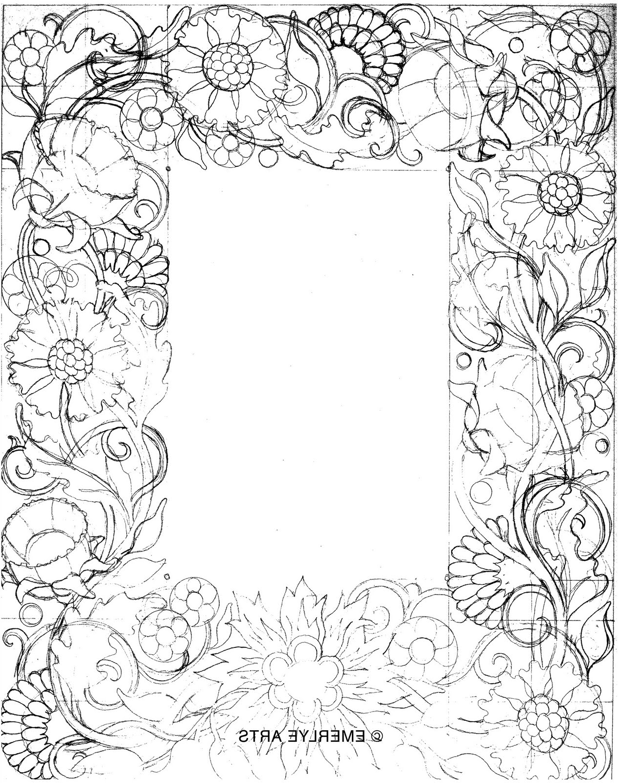 Project Easy Border Design Pencil Sketch