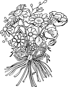 Bouquet Of Flowers Line Drawing at GetDrawings | Free download