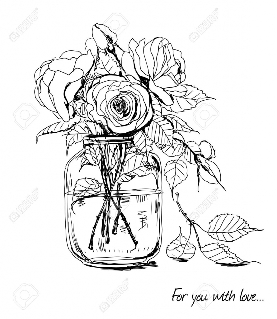 Bouquet Of Flowers Line Drawing at GetDrawings | Free download