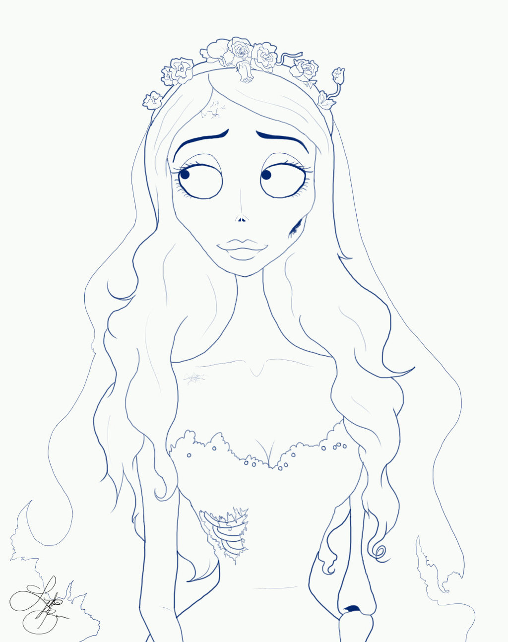 49+ Easy Corpse Bride Coloring Pages