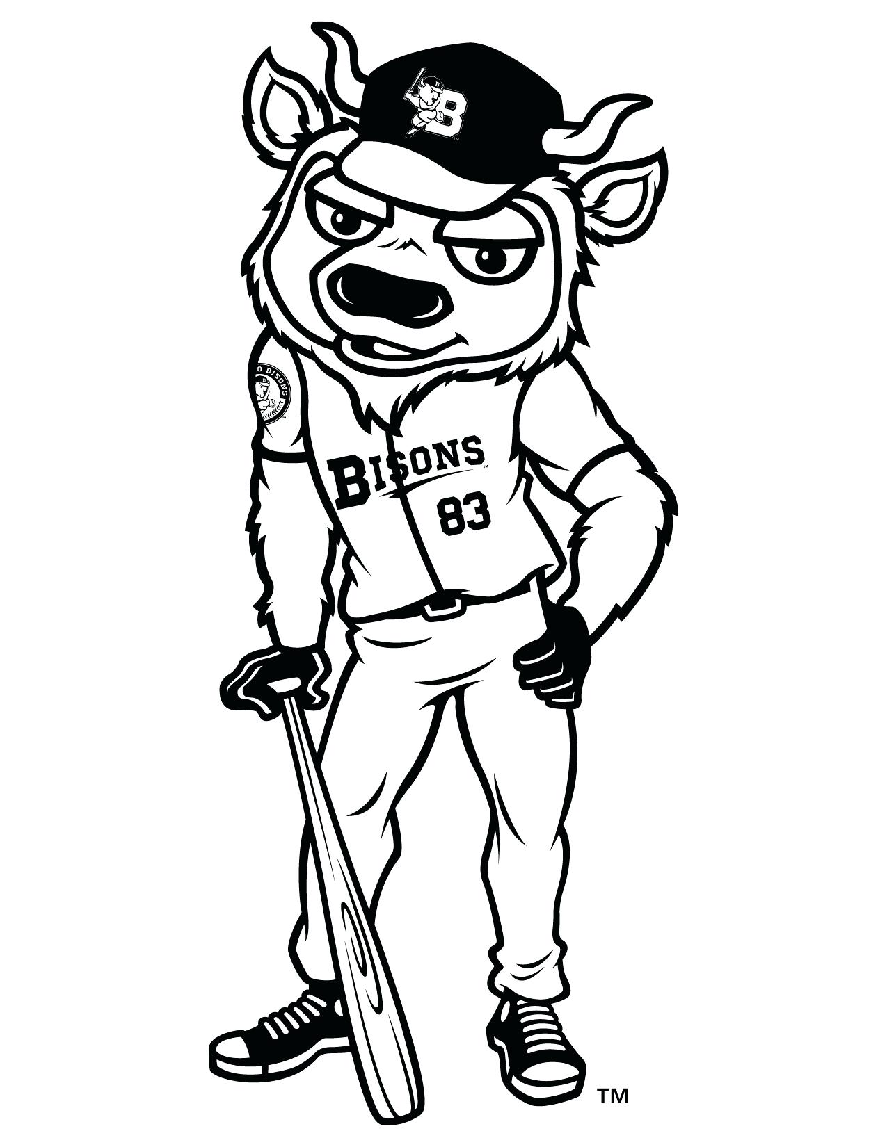 Buffalo Coloring Pages Outline Bills Printable Cardinals Buster Armour Unde...