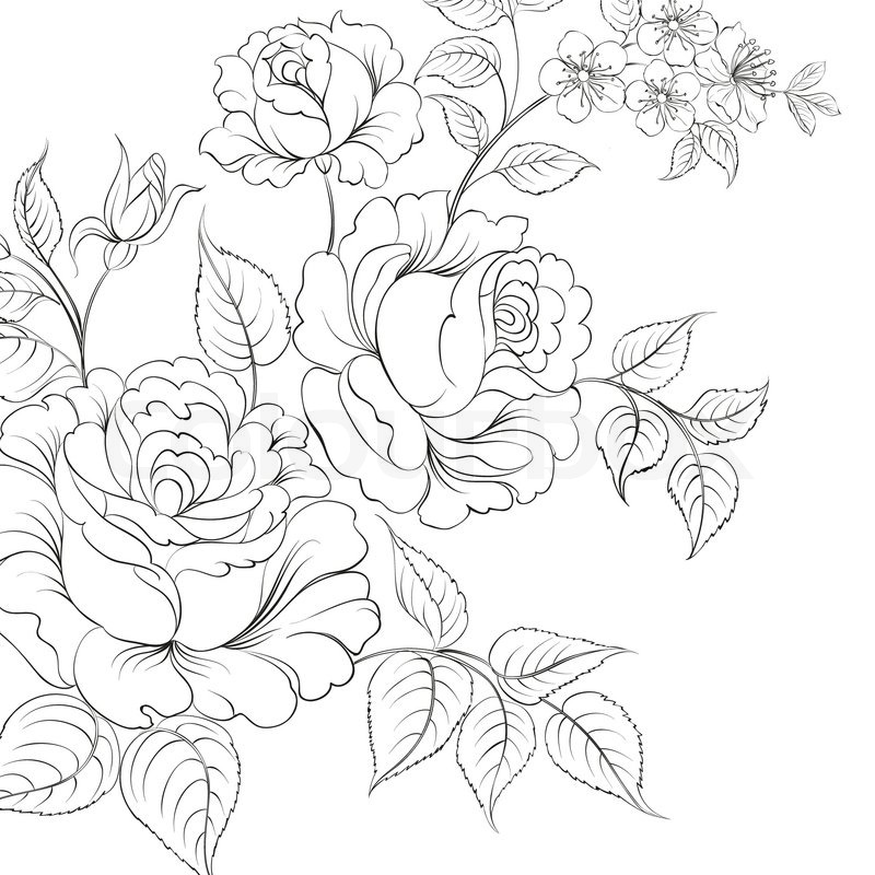 Bunch Of Roses Drawing at GetDrawings | Free download