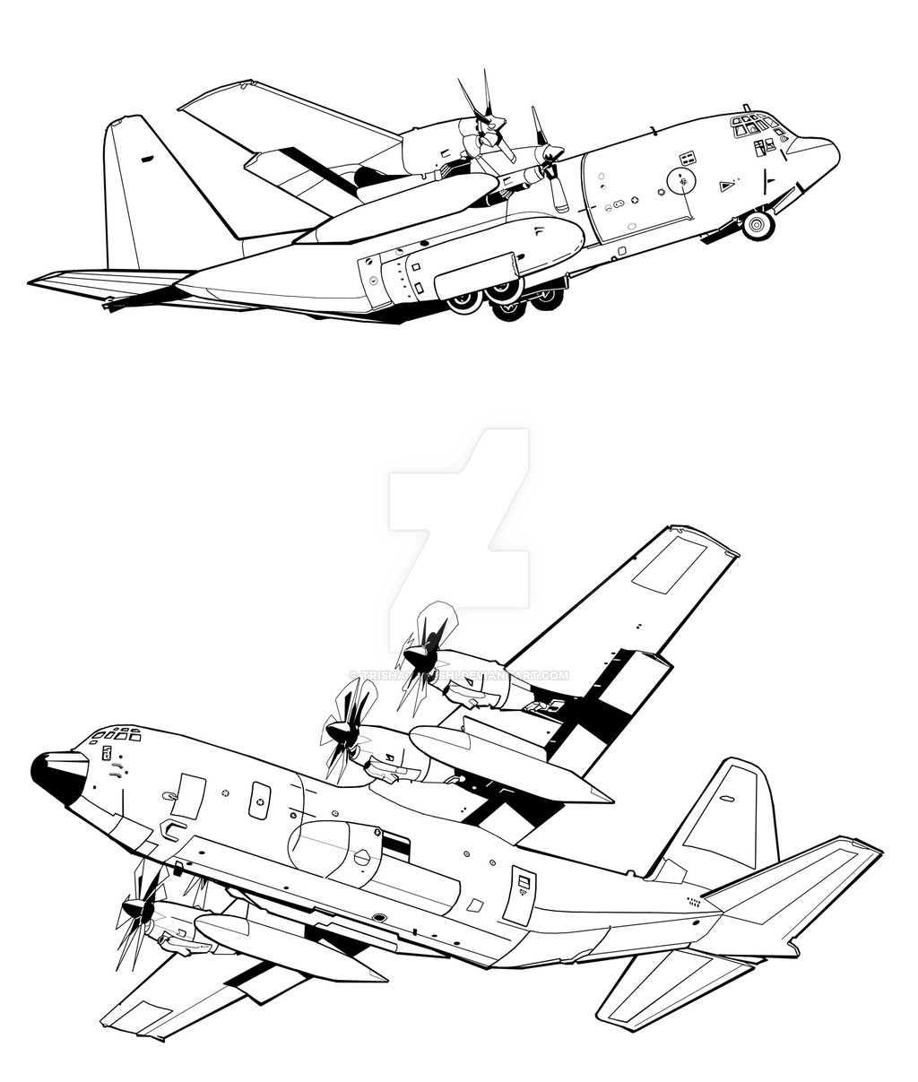 130 Drawing C130 Hercules Drawings Lockheed Getdrawings Paintingvalley Avio...