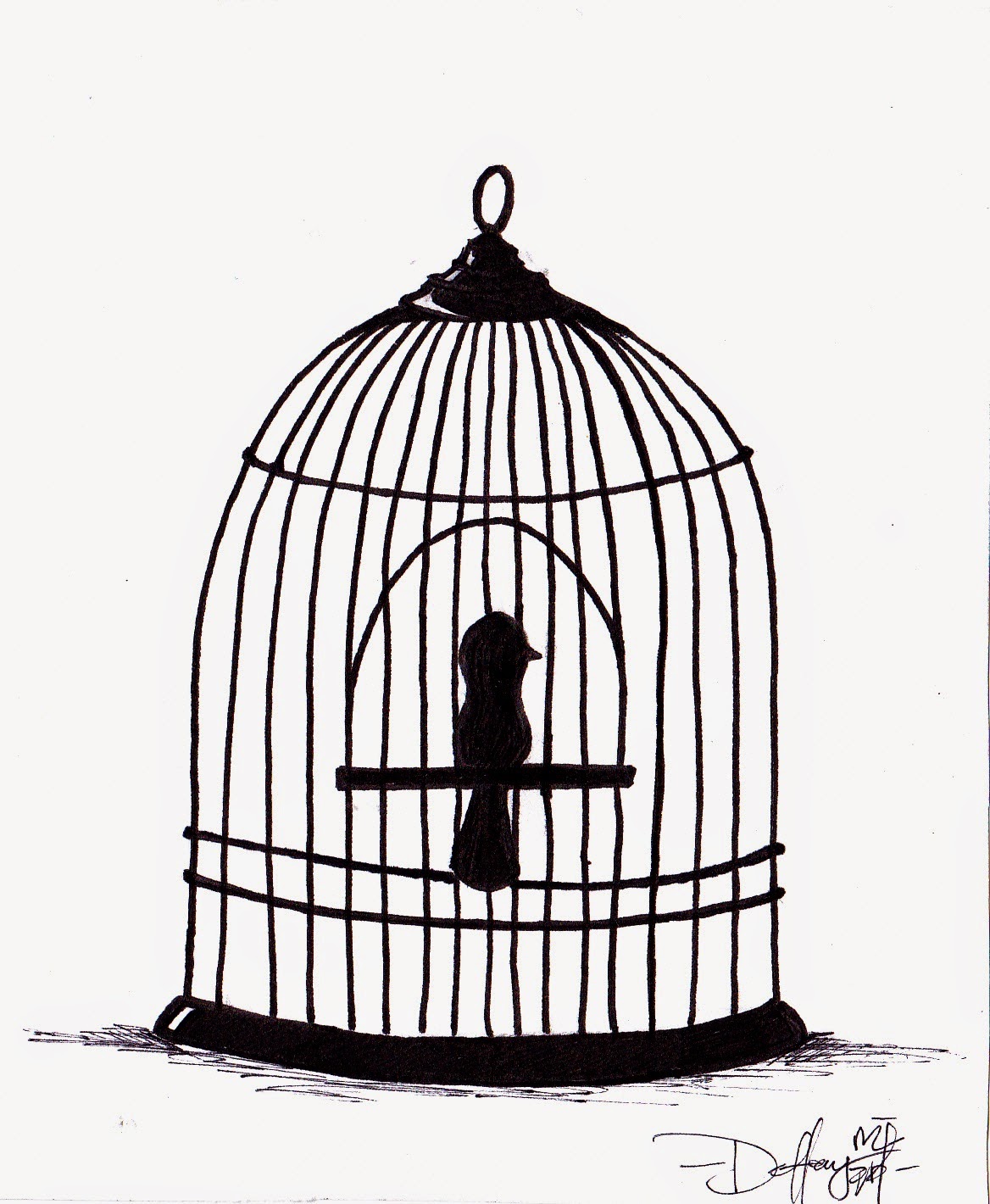 Caged Bird Drawing at GetDrawings Free download