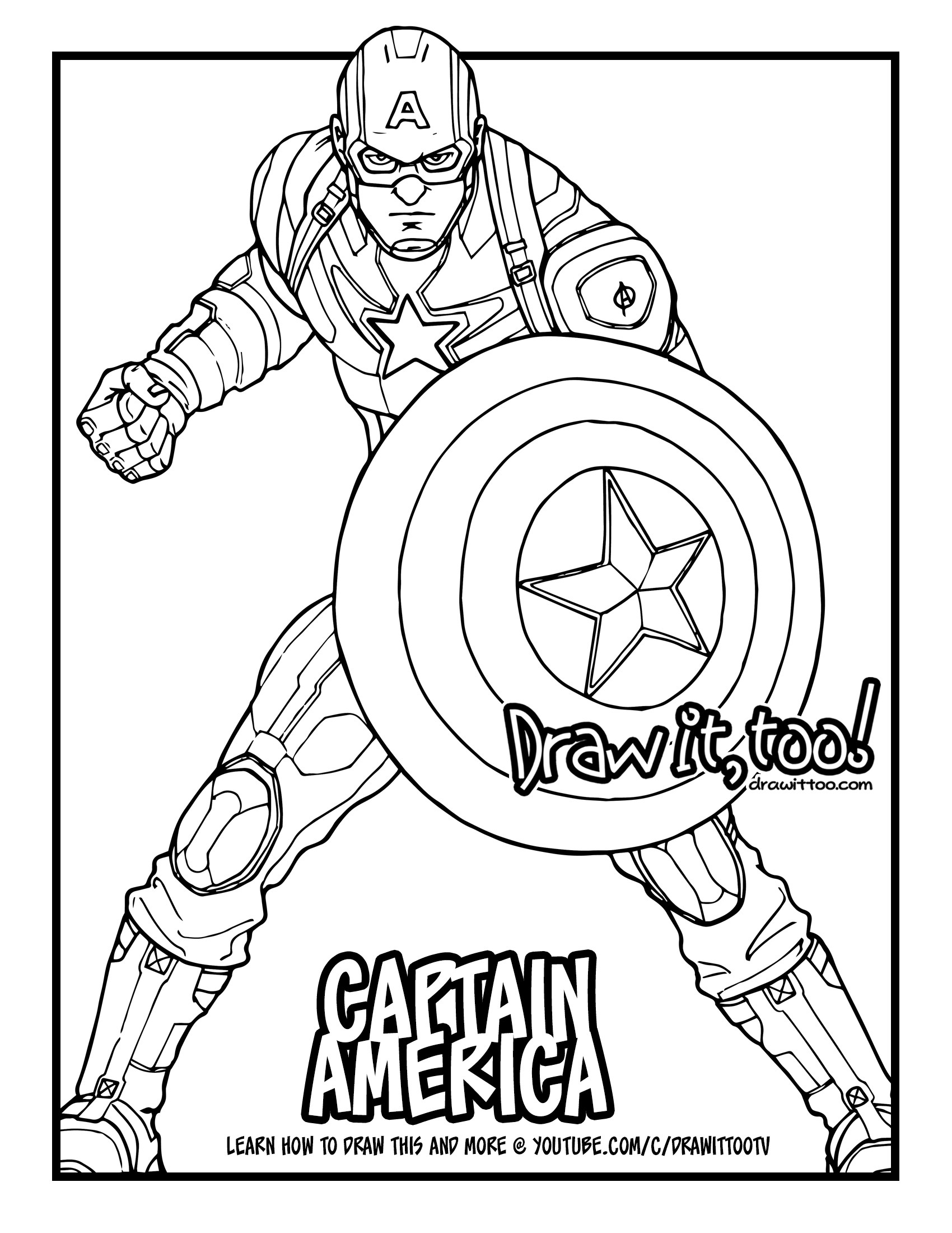 Раскраски Капитан Америка Мстители финал