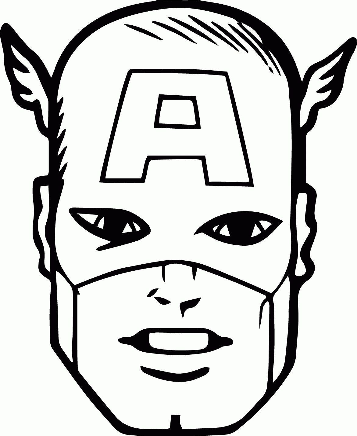 Captain America Face Drawing at GetDrawings | Free download