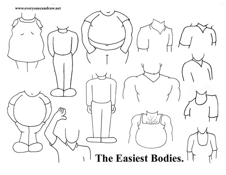 drawings of people's bodies