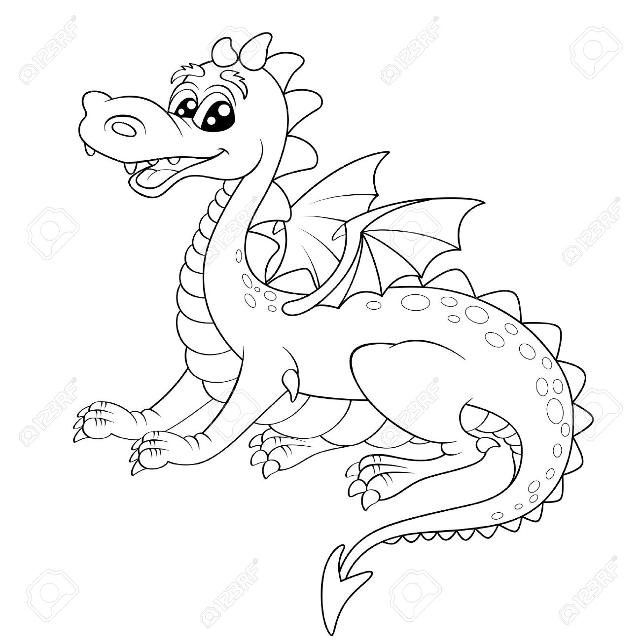 Cartoon Dragon Coloring Pages At GetDrawings | Free Download