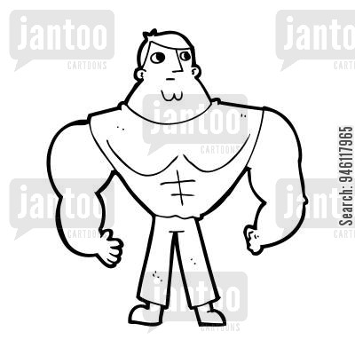 Cartoon Muscle Man Drawing At GetDrawings | Free Download