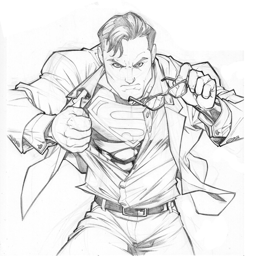 full body superman drawing