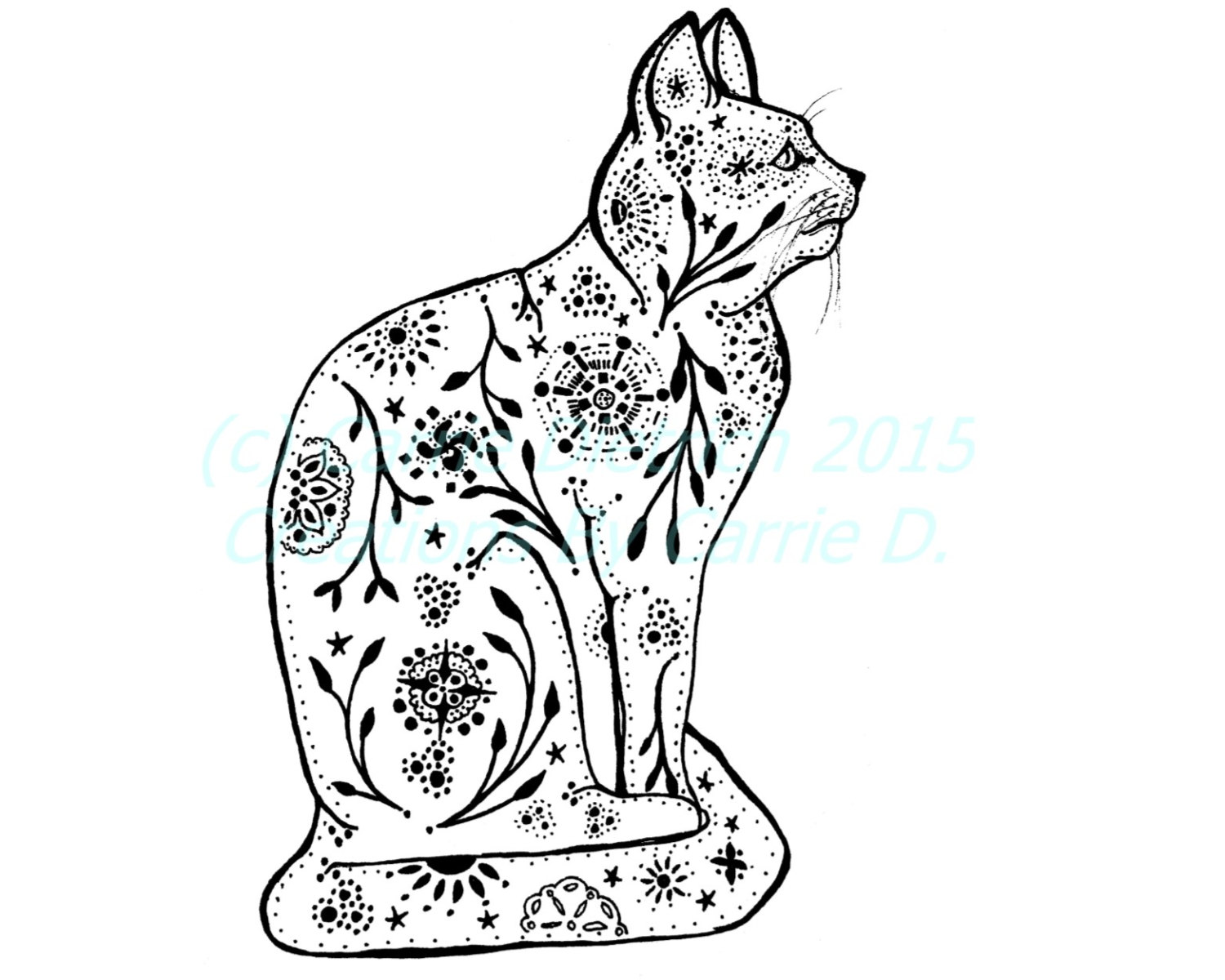 Cat Black And White Drawing at GetDrawings | Free download