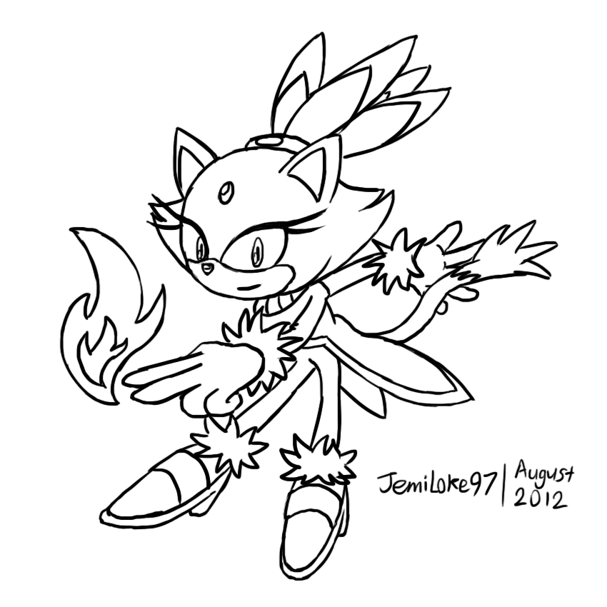 850x850 Collab Blaze The Cat (Lineart) By Jemidove.
