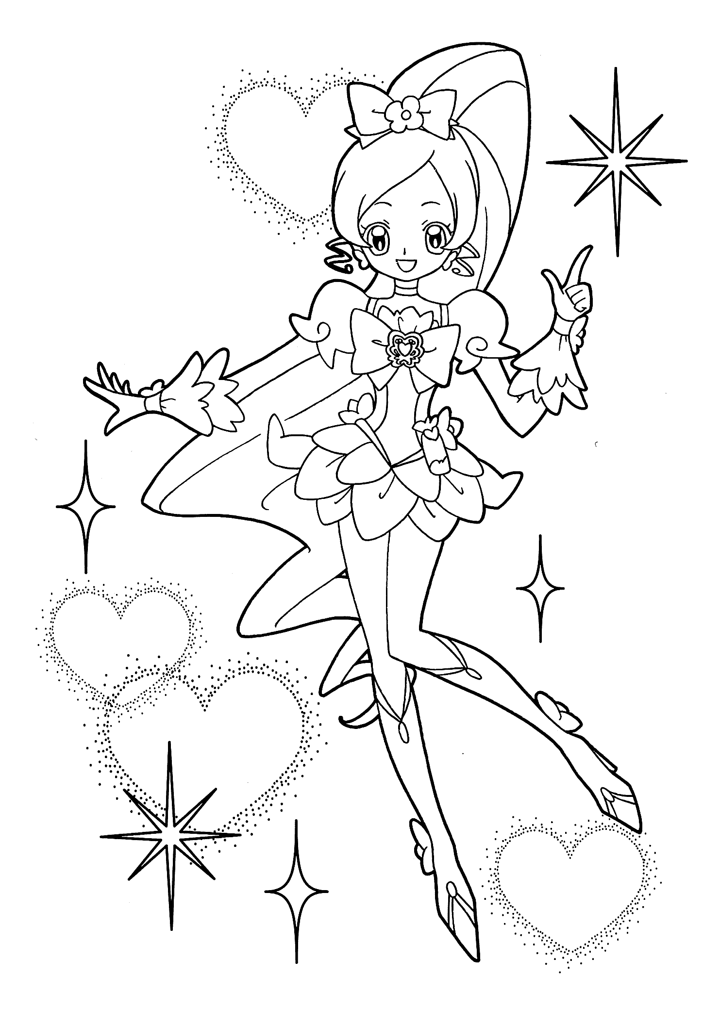 1483x2079 Heart Catch Pretty Cure Coloring Pages For Kids, Printable Free.