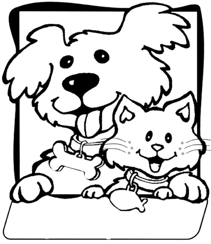 Cat And Dog Coloring Coloring Pages