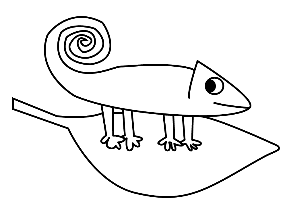 21+ Printable Chameleon Template Free Coloring Pages