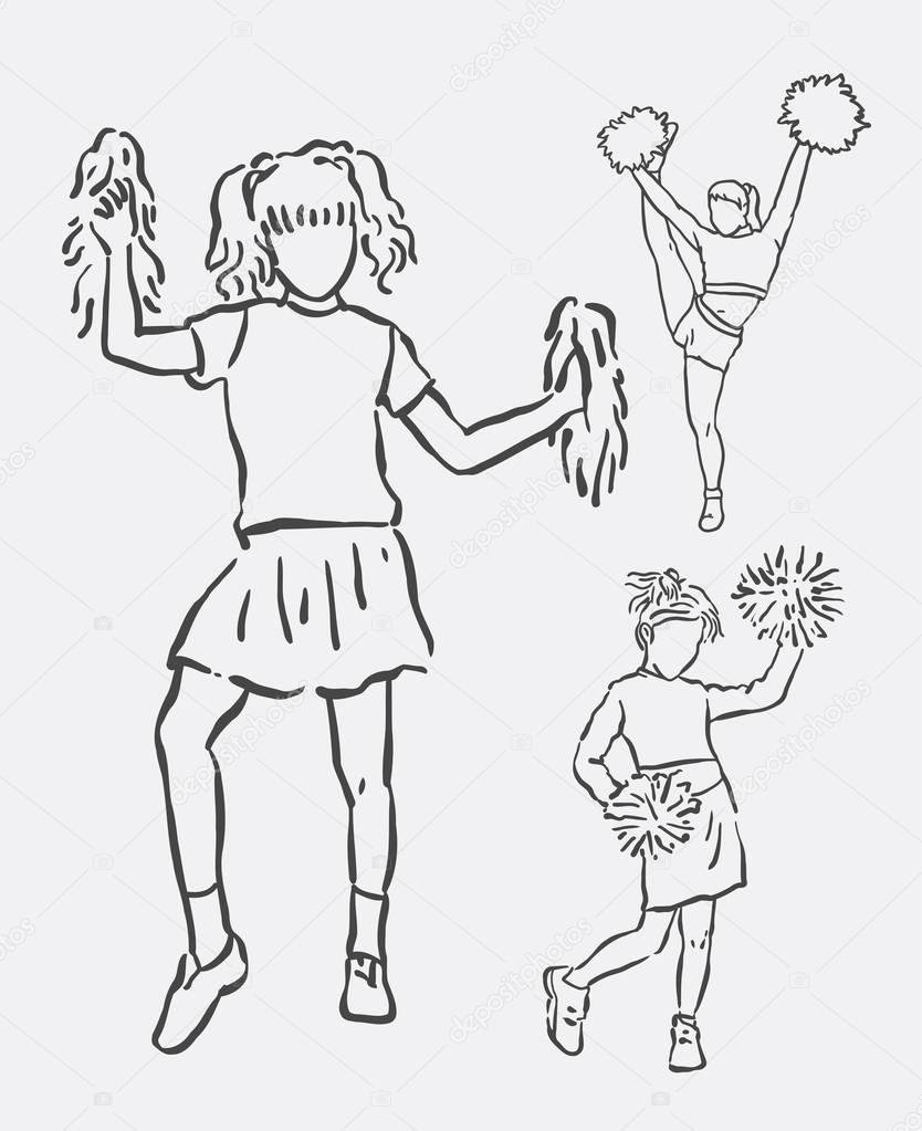 Cheerleader Drawing at GetDrawings | Free download