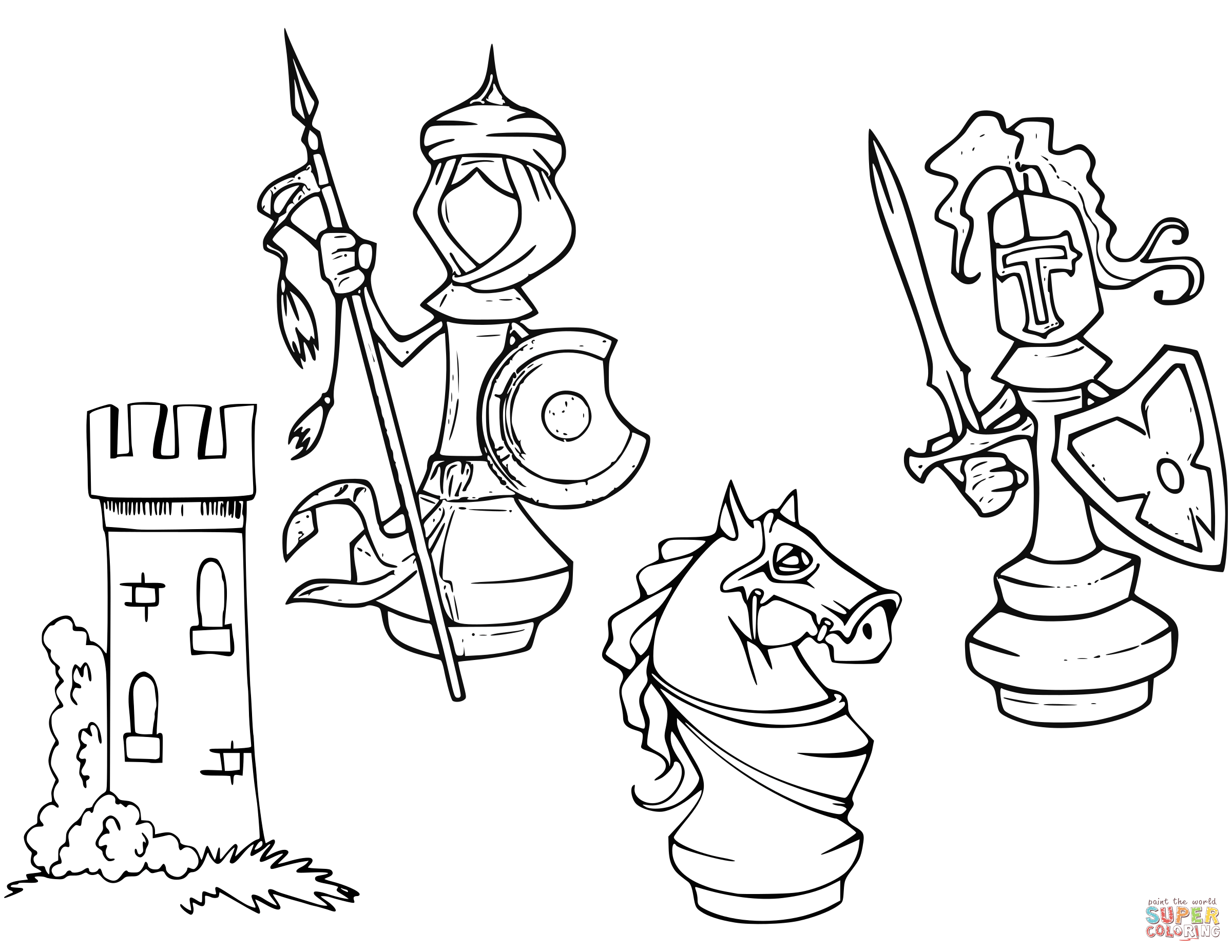 Chess Pieces Drawing at GetDrawings | Free download