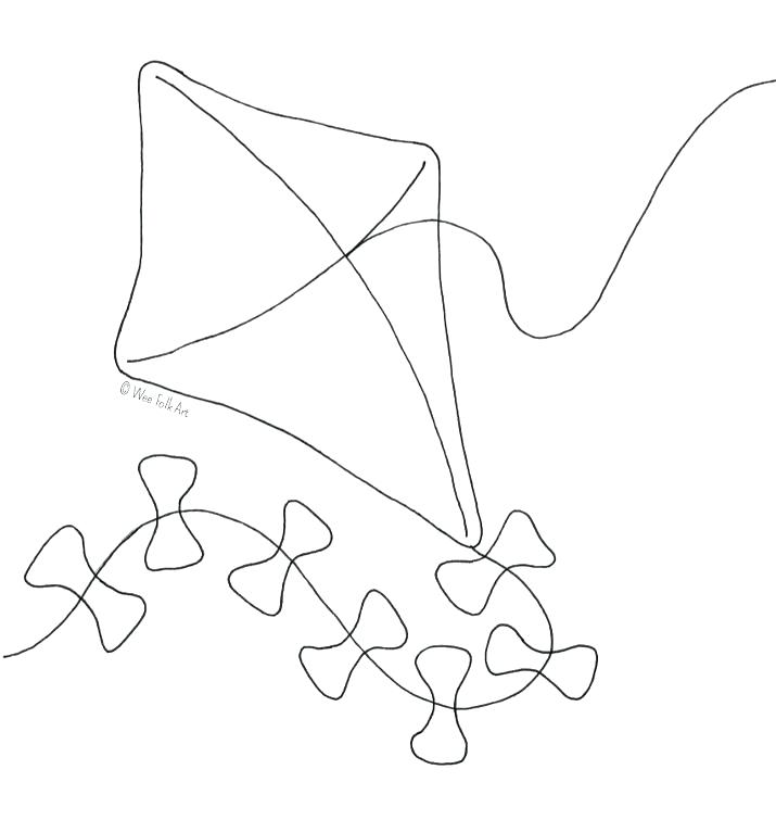 Children Flying Kites Drawing at GetDrawings | Free download