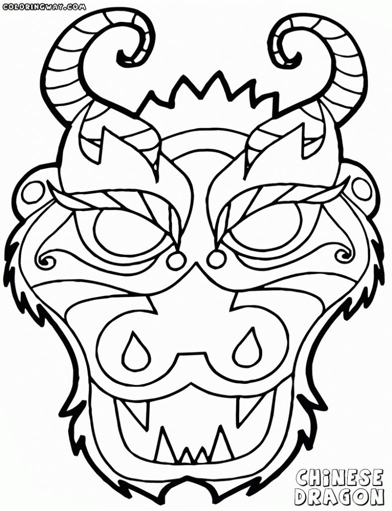 Chinese New Year Dragon Head Page Coloring Pages