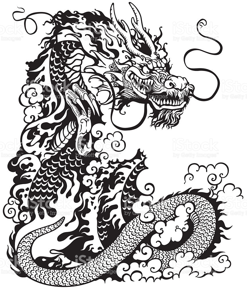 Chinese Dragon Line Drawing at GetDrawings Free download