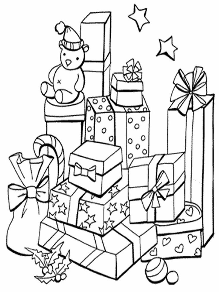 Printable Christmas Gifts Coloring Pages Wallpapers HD References
