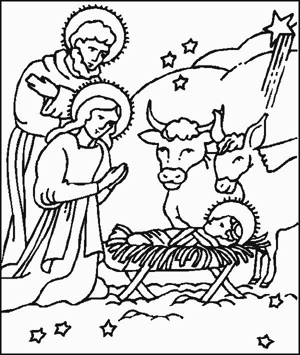 Nativity Scene Line Drawing at PaintingValley.com | Explore collection
